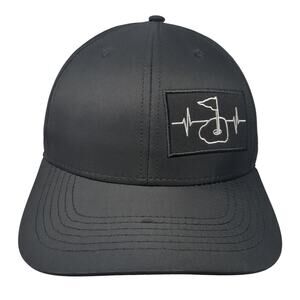 The Heartbeat Brand Snapback Hat Black One Size Adjustable Embroidered 6 Panel